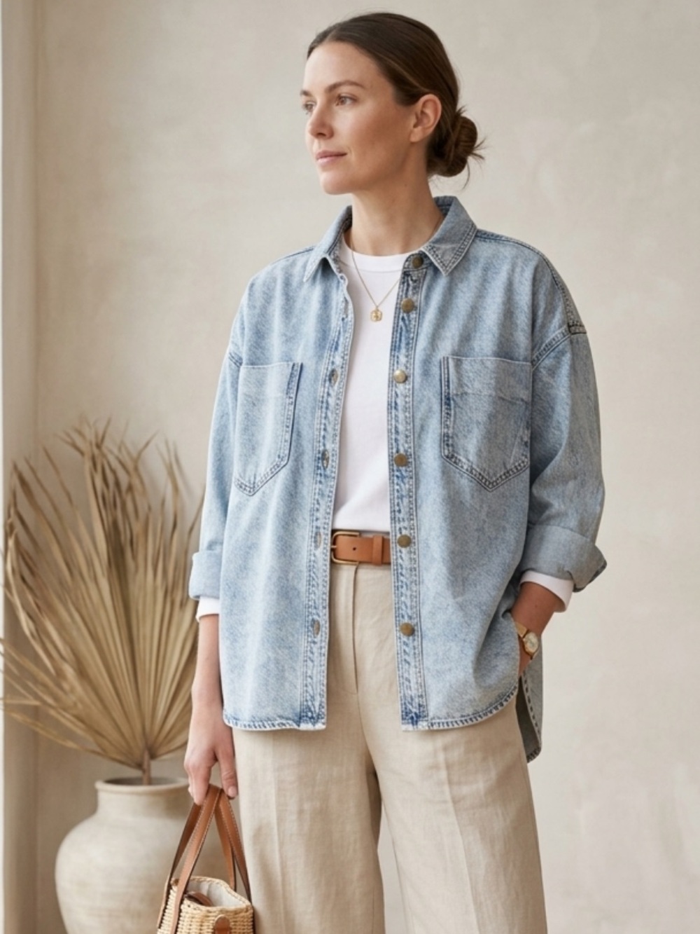 Velvet Heart Light Blue Denim Shirt Size L